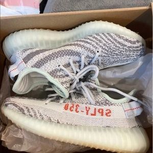 adidas zebra yeezys blue tint 350 V2